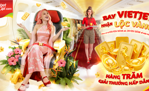 Bay Vietjet đầu năm, rước lộc vàng may mắn