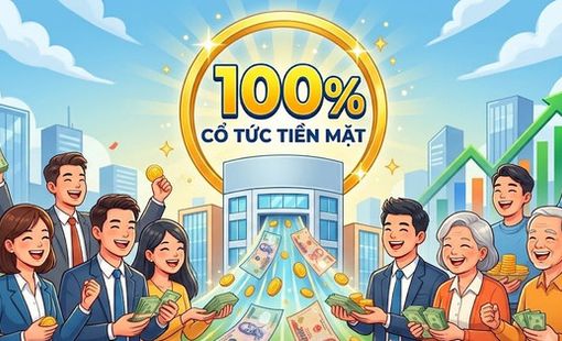 Một công ty chốt ngày trả cổ tức tiền mặt 100%