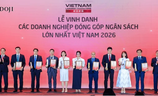 DOJI nhận vinh danh Top 7 doanh nghiệp phân phối – bán lẻ tư nhân nộp ngân sách Nhà nước lớn nhất Việt Nam năm 2026