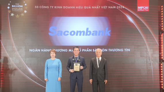 Sacombank lần thứ 3 vào “Top 50 công ty kinh doanh hiệu quả nhất Việt Nam”