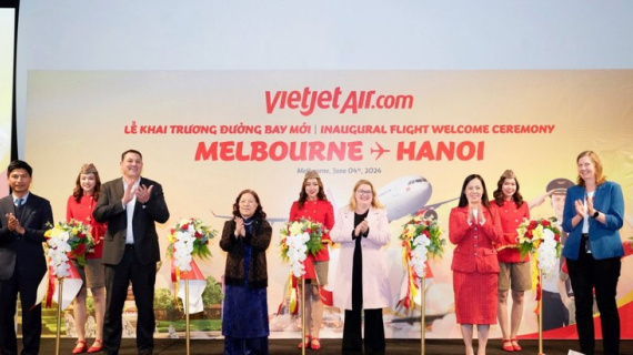 Vietjet khai trương đường bay kết nối Melbourne với Hà Nội, vé thương gia khuyến mãi tới 50%