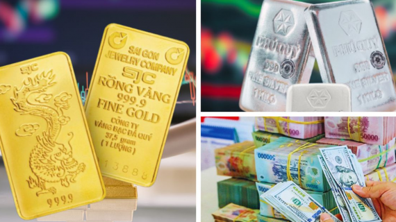 Giá vàng nhích nhẹ, bạc tăng phi mã