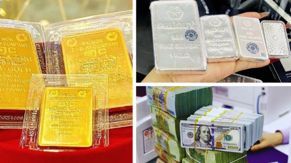 Giá vàng giảm, bạc lập đỉnh 67 triệu đồng/kg