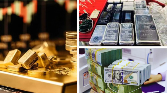 Giá bạc giảm mạnh, vàng đứng yên