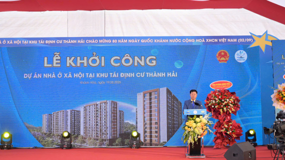 Chính thức khởi công hơn 1.300 căn nhà ở xã hội tại khu tái định cư Thành Hải