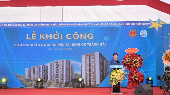 Chính thức khởi công hơn 1.300 căn nhà ở xã hội tại khu tái định cư Thành Hải