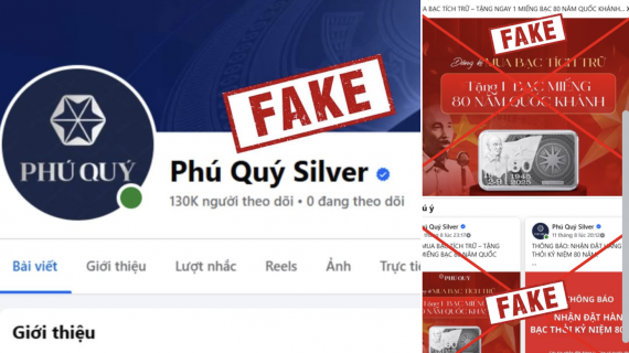 Phú Quý: “Fanpage giả mạo bán thỏi bạc 80 năm Quốc khánh rất tinh vi”