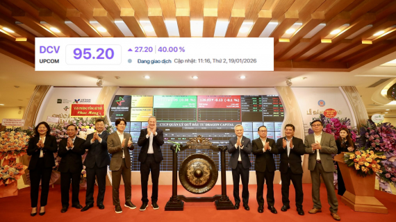 Cổ phiếu Dragon Capital (DCV) tăng kịch trần 40% trong ngày chào sàn chứng khoán