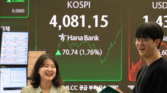 Chứng khoán châu Á khởi sắc theo đà tăng của Phố Wall