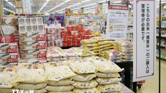 Nhật Bản: Gạo tồn kho tăng cao kỷ lục, giá bán lẻ vẫn neo ở mức cao