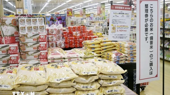 Nhật Bản: Gạo tồn kho tăng cao kỷ lục, giá bán lẻ vẫn neo ở mức cao