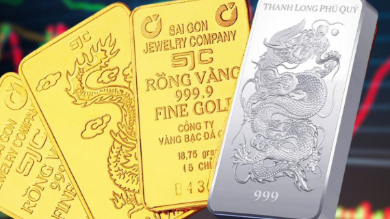Giá vàng giảm thêm nửa triệu đồng/lượng, bạc tiếp tục giảm sâu