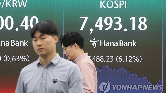 Chứng khoán Hàn Quốc rơi tự do sau khi vượt mức đỉnh lịch sử 8.000 điểm