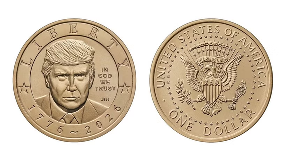 Mỹ phát hành đồng xu 1 USD in hình Tổng thống Donald Trump