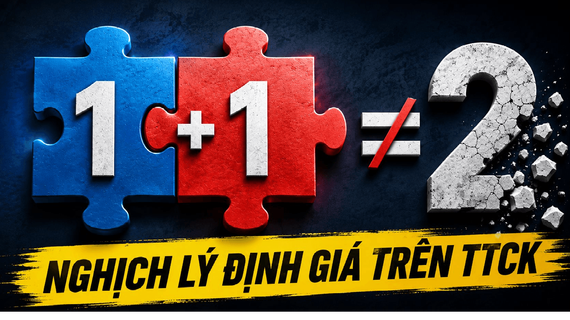 Nghịch lý định giá trên thị trường chứng khoán: 1+1 không bằng 2!