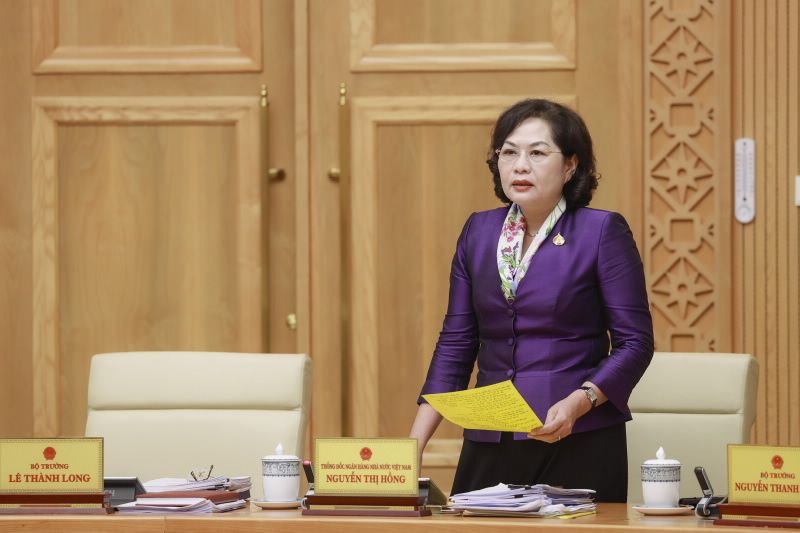 Thống đốc Ngân hàng nhà nước Nguyễn Thị Hồng phát biểu tại Hội nghị. Nguồn: NHNN.