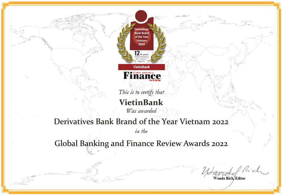 VietinBank - Ngân hàng tiêu biểu về cung ứng sản phẩm phái sinh tại Việt Nam năm 2022