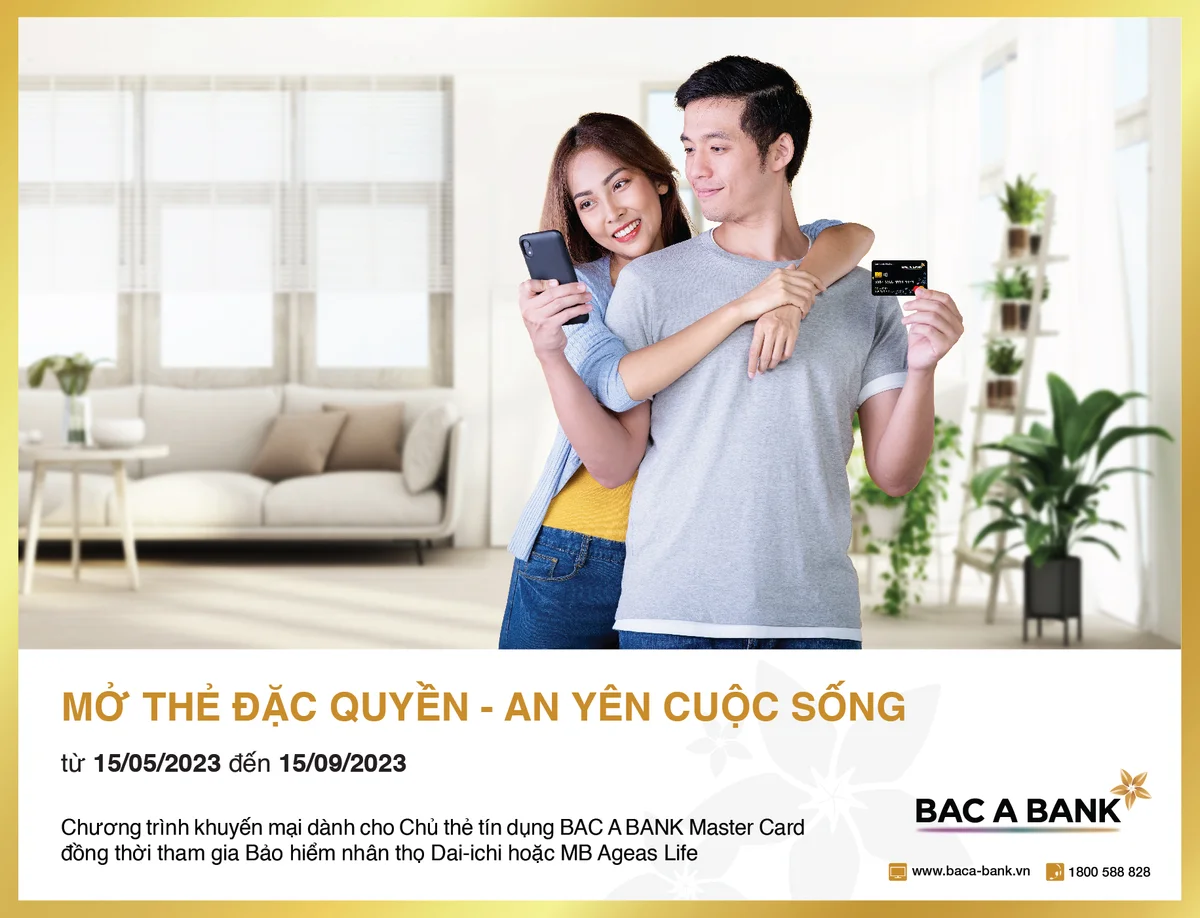 Sở hữu thẻ tín dụng quốc tế BAC A BANK: Nhận ưu đãi độc quyền, hoàn phí bảo hiểm