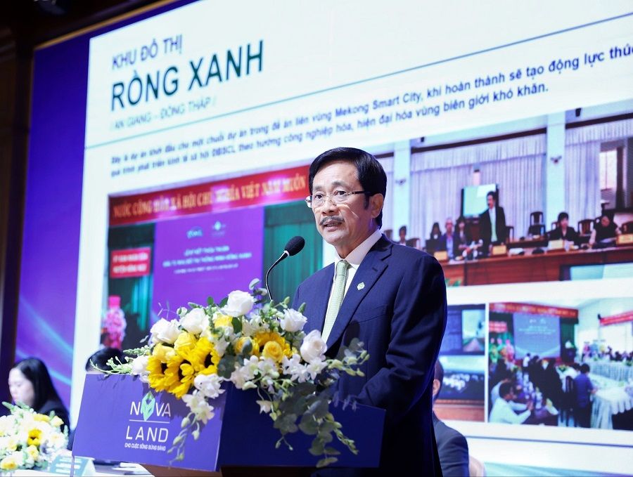 Chủ tịch Novaland Bùi Thành Nhơn chia sẻ tại đại hội