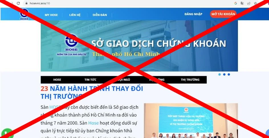 Sở Giao dịch chứng khoán TPHCM liên tục bị mạo danh