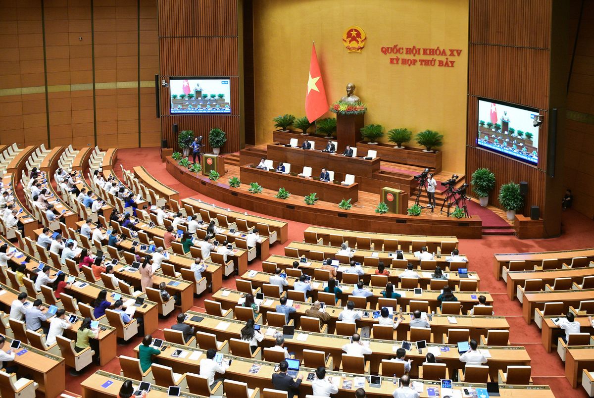 Quốc hội dành cả ngày 27/5 để thảo luận hội trường về một số nội dung còn ý kiến khác nhau của dự thảo Luật Bảo hiểm xã hội (sửa đổi) - Ảnh: Quốc hội