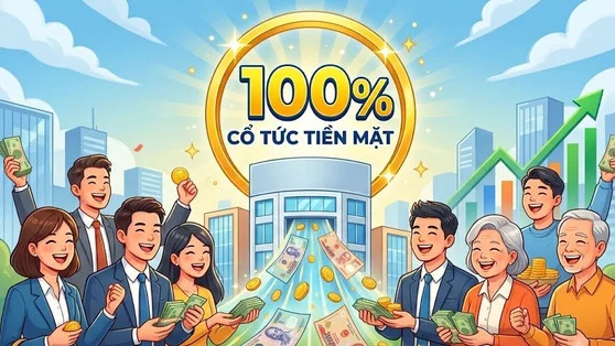 Một công ty chốt ngày trả cổ tức tiền mặt 100%
